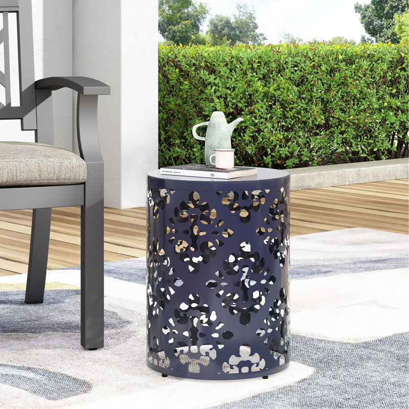 Table de bout d'extérieur en métal - Grand, Navy Blue