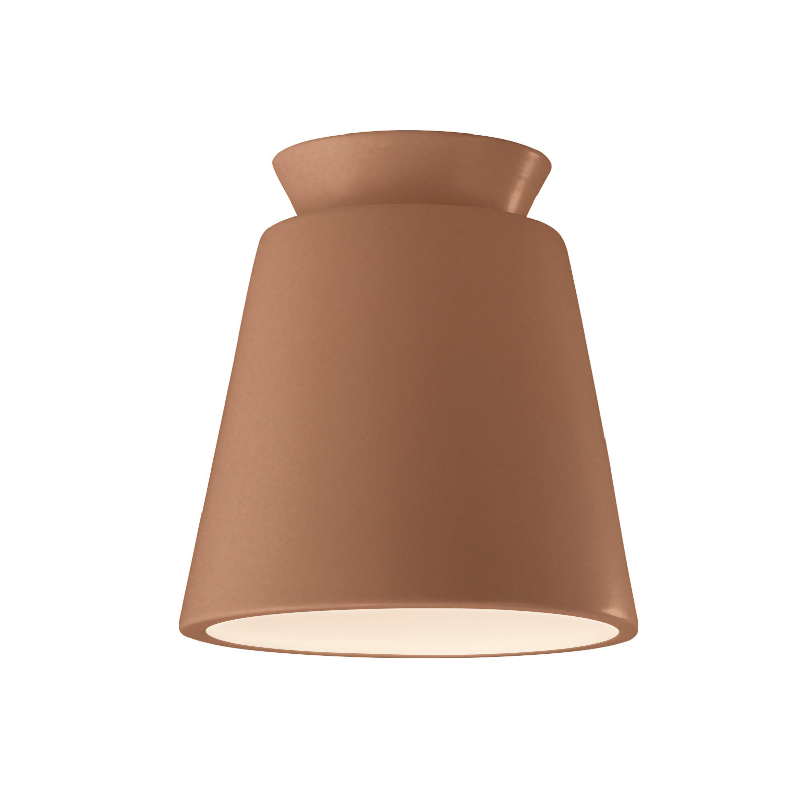 Logan Radiance - Trapezoid Ceramic Flush-Mount, Adobe, Incandescent (Not Included)