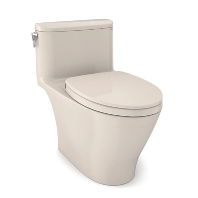 TOTO® Nexus® One-Piece Elongated 1.28 GPF Universal Height Toilet with CEFIONTECT® and SS124 SoftClose Seat, WASHLET®+ Ready, Sedona Beige - MS642124CEFG#12