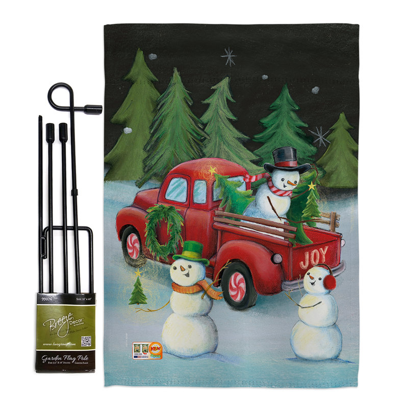 Le prélèvement de noël, arbre de noël, impressions en polyester de 2 côtés 19 po x 13 po ensemble de drapeau