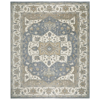 12x15 Hand Knotted Wool Slate Oushak Rug