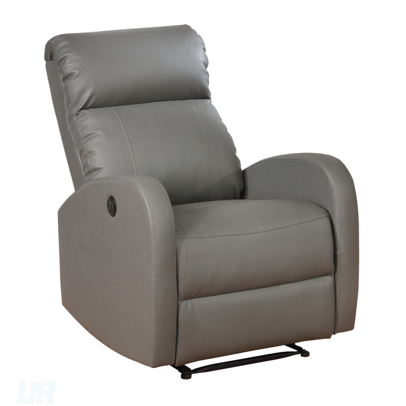 Fauteuil inclinable électrique SEAN - Détente après le travail et sieste, pour étude / détente à domicile, commande à bouton-poussoir et port USB, revêtement en cuir durable infusé
