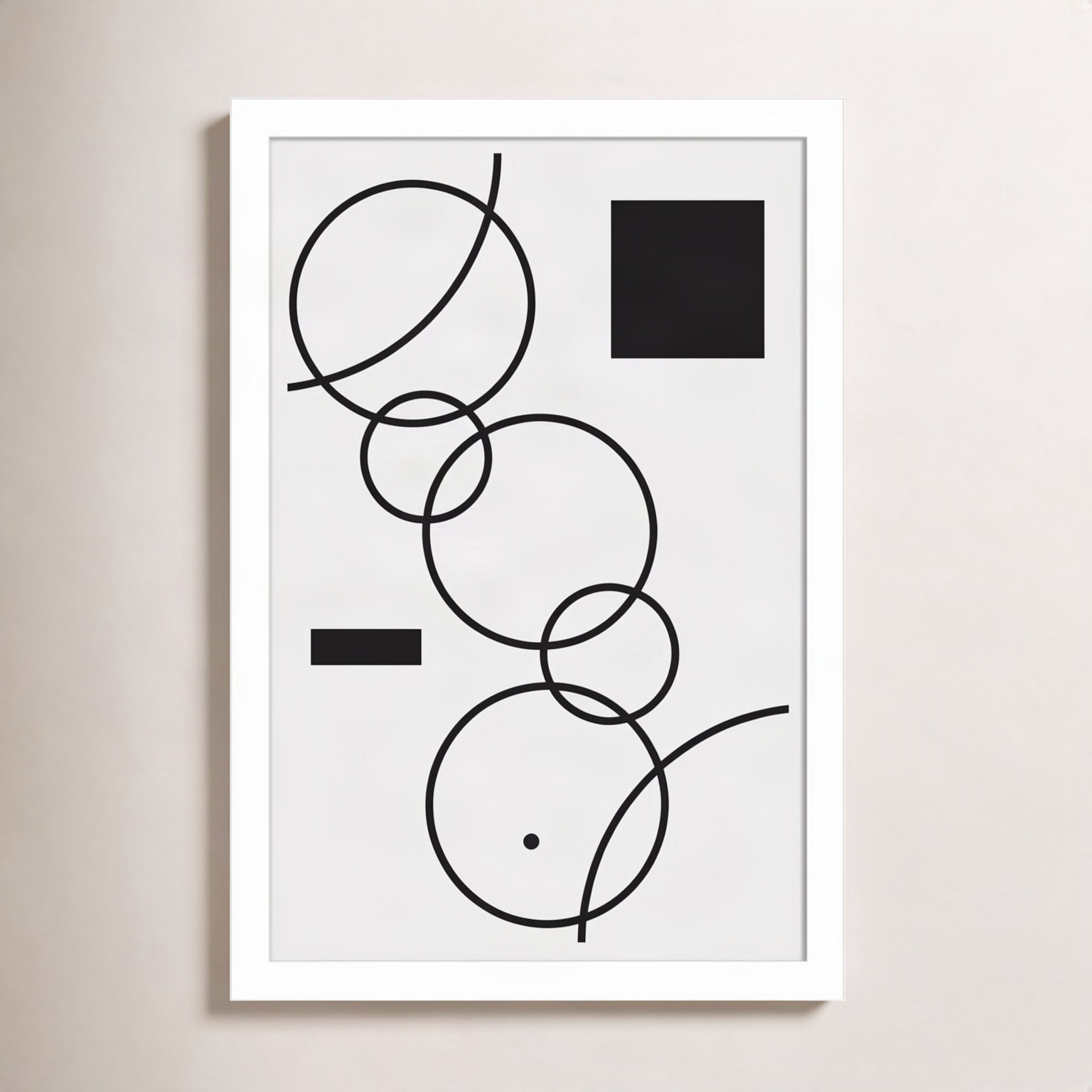 Minimal Shapes No. 1 Print, 17" H x 12" W x 1" D, White
