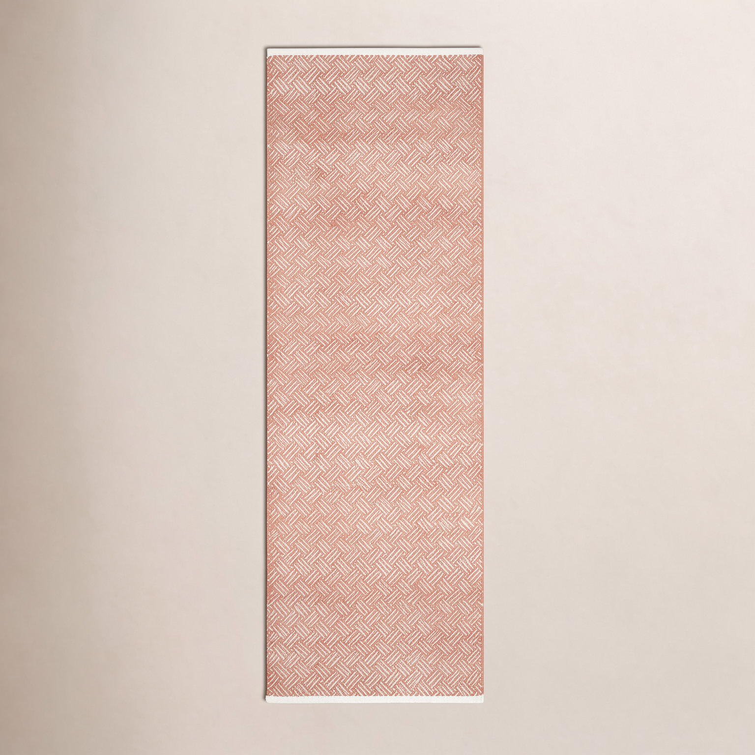 Evansdale Orange Hand-Woven Geometric Cotton Rug, Runner 2'3" x 7'