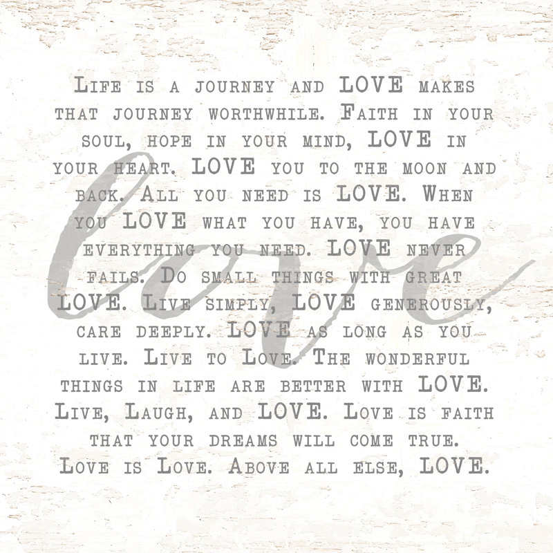 Love Sayings 3 - Wrapped Canvas Print, 91cm H x 91cm W x 3.8cm D