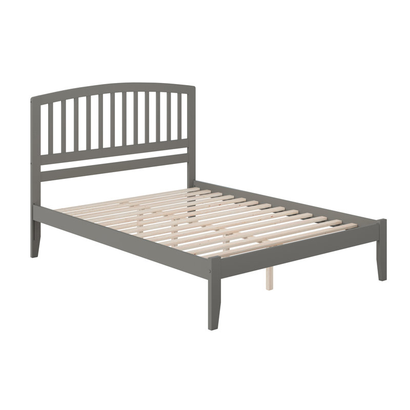 Careaga Solid Wood Platform Bed with Attachable USB Charger, Queen, Gray