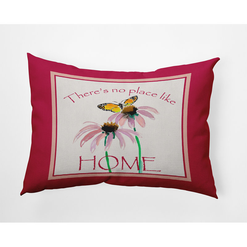 Floral Reversible Throw Pillow, 14" H x 20" W, Rectangular
