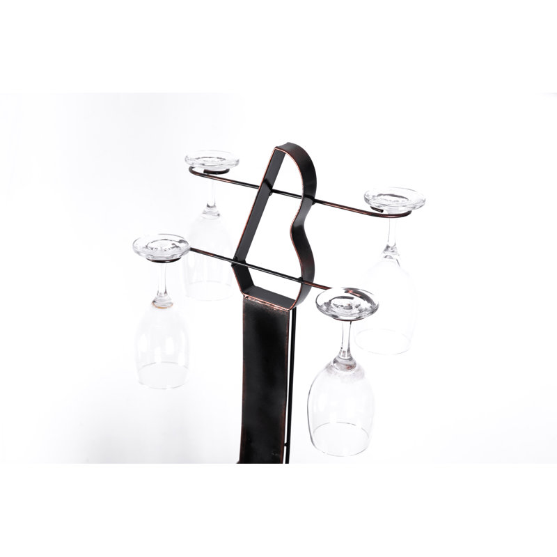 Porte-bouteilles de vin de plancher et support en verre 9 bouteilles de guitare Verna