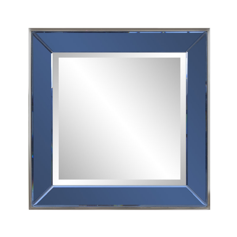 Beveled Accent Mirror, Blue