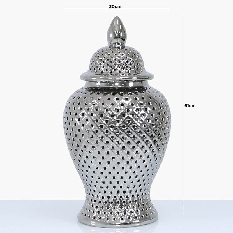 Leyland Ceramic Ginger Jar, 61cm H x 30cm W x 30cm D