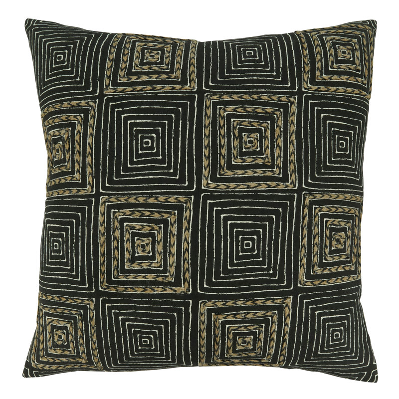 Tonga Collection Embroidered Cotton Throw Pillow, Pillow Cover Only - No Insert