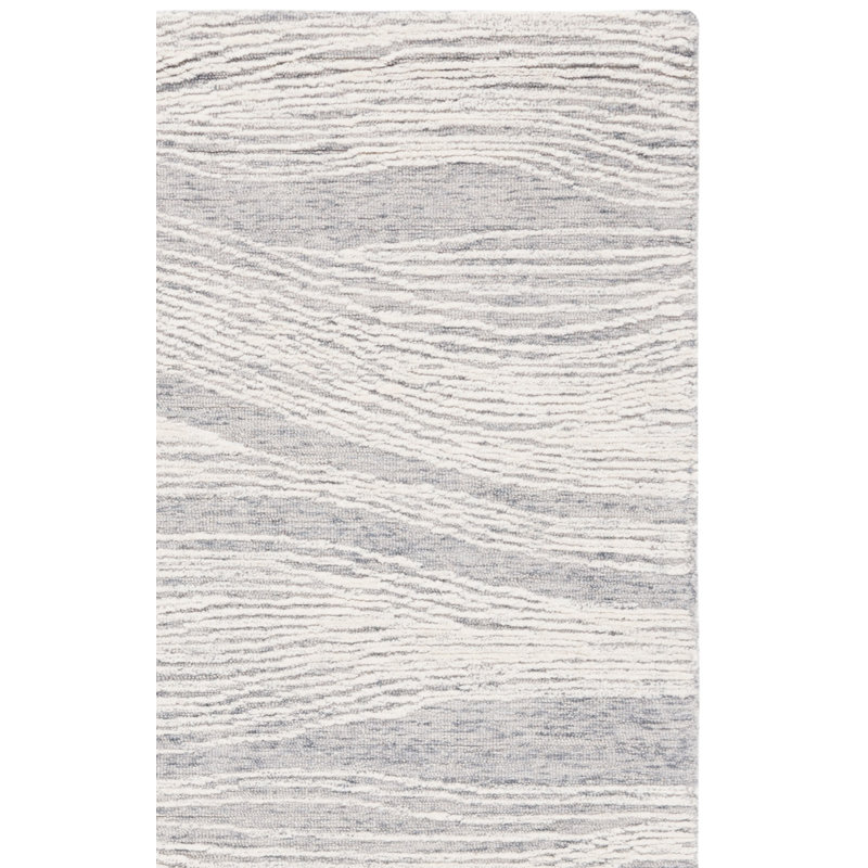 Tapis ivoire en laine touffeté à la main Wimmer, Rectangulaire 3 pi x 5 pi