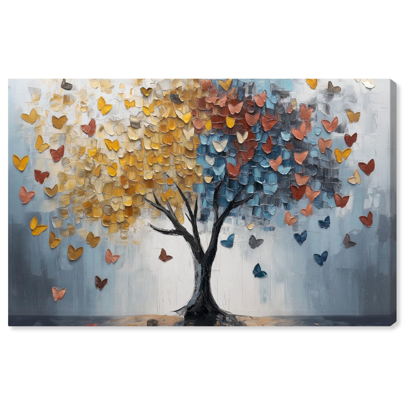 «Butterfly Dream Tree I», art coloré sur toile par Art Remedy, H 10 po x l 15 po x P 1,5 po, Toile tendue