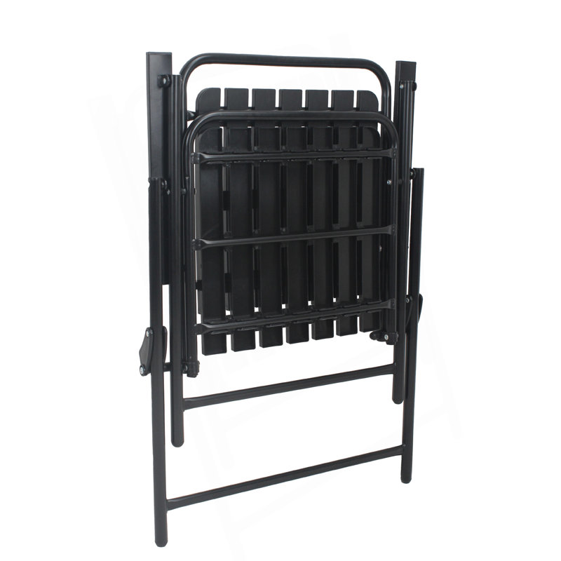 Noir - [Installation instantanée] Chaise pliante 2 pièces, aucun assemblage requis, capacité de 350 lb, résistante à la rouille et anti-taches pour balcon / garde-corps