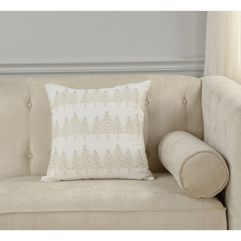 Coussin en coton, Ivoire / Argent