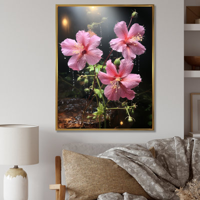 «Pink Garden Jewel Morning Glory» - art mural Morning Glory