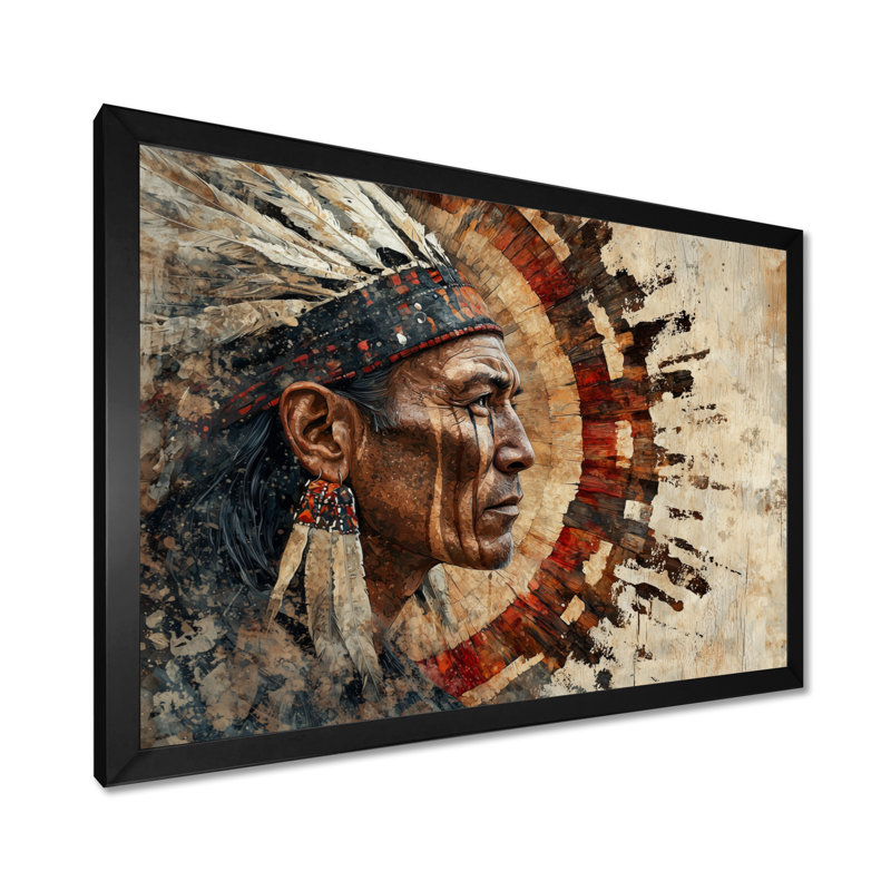 Halterman Native American Warrior Energy Of Forest V - Native American Warrior, art mural, H 12 po x l 20 po