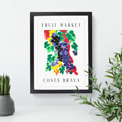 Grapes Costa Brava Fruit Market Exhibition 1 Piece Single Picture Frame Wall Art