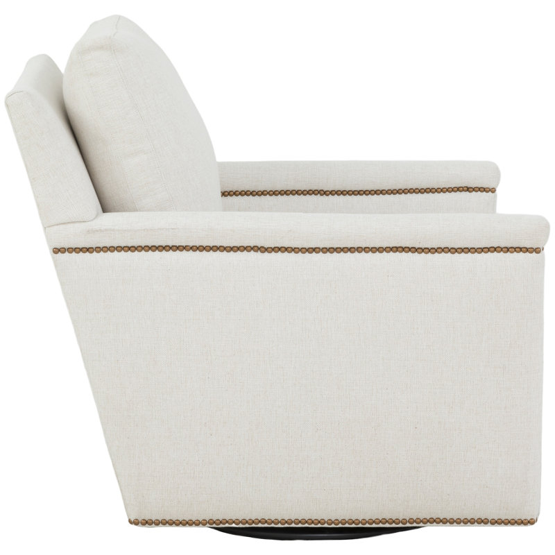 Swivel Armchair, Small Nickel, 2100 Linen
