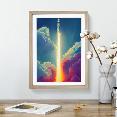 The Bright Spaceship Rocket - Single Picture Frame Print