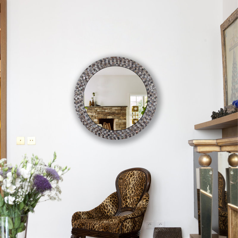 Glass Wall Mirror, Round 29.92" x 29.92"