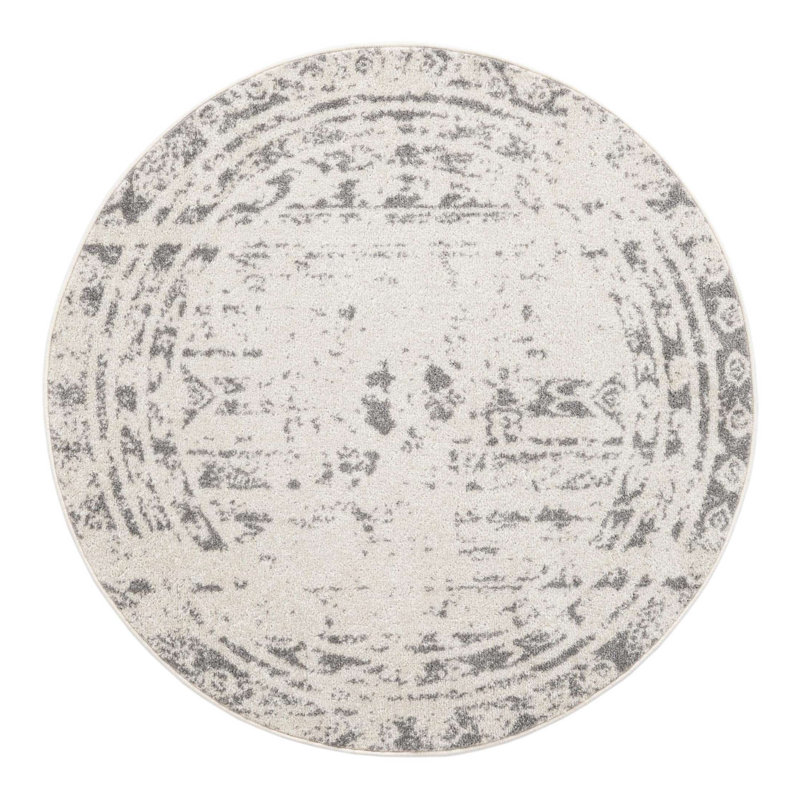 Geometric Indoor Rug, Round 4'