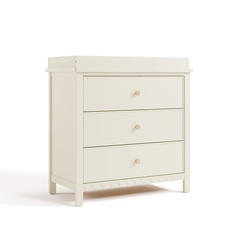 Sasha 3 Drawer Chest With Changing Topper, Cream
