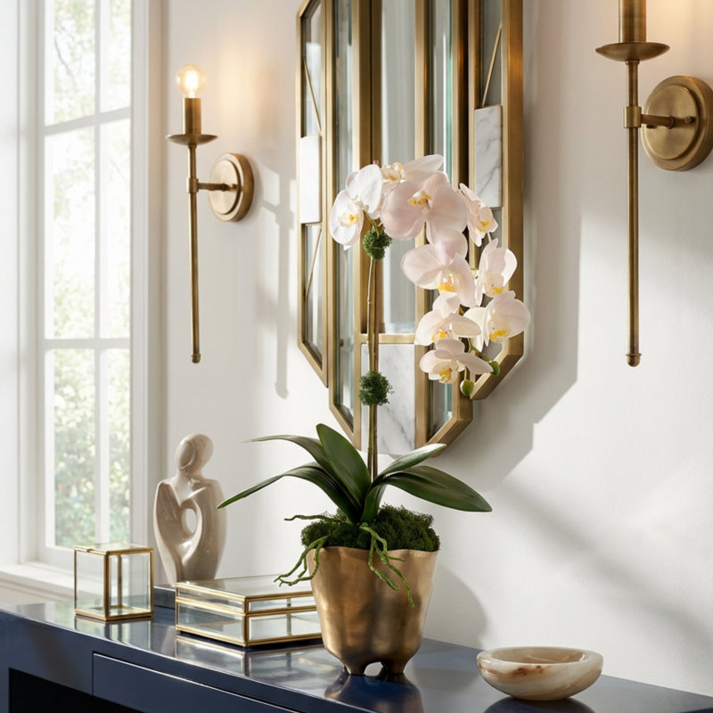 Axel Realtouch Orchid Arrangement, White