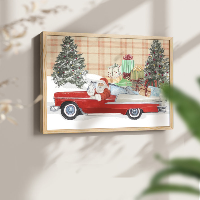 Collection du Père Noël sur roulettes A - Reproduction encadrée - Restickable, Naturel, H 11 po x l 14 po