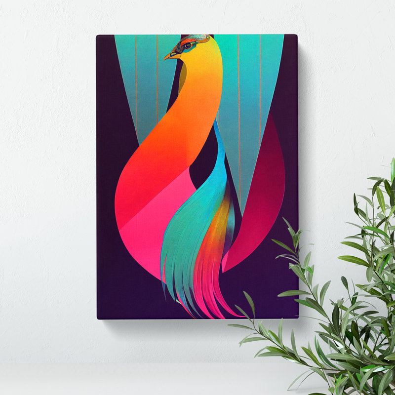 Abstract Bird No.5 - Wall Art, 50cm H x 35cm W x 3cm D, Wrapped Canvas