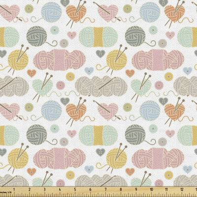 Chiarell Knitting Needles Yarn Ball of Wool Crochet Hooks Illustration Multi-Purpose Fabric