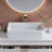 White Rectangular Ceramic Bathroom Vessel Sink With Drain Assembly
