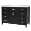 Meuble-lavabo 48 po avec lavabo intégré, 2 portes, 8 tiroirs, système de fermeture en douceur, design classique noir, meubles-lavabos