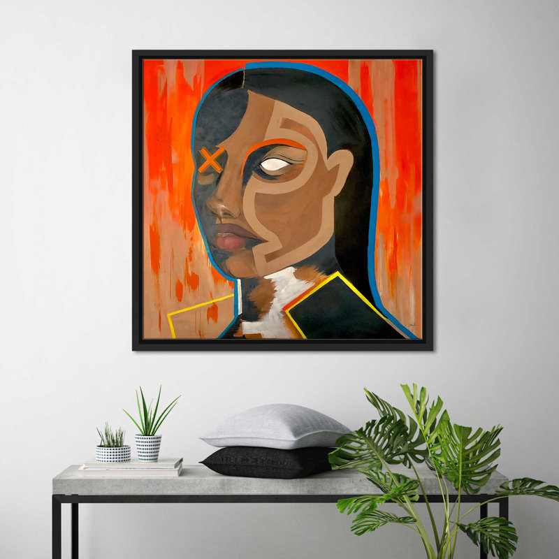 «Fearless (Square)» par Cassie Studios - Peinture, Cadre flottant noir, H 21,5 po x l 21,5 po x P 2 po