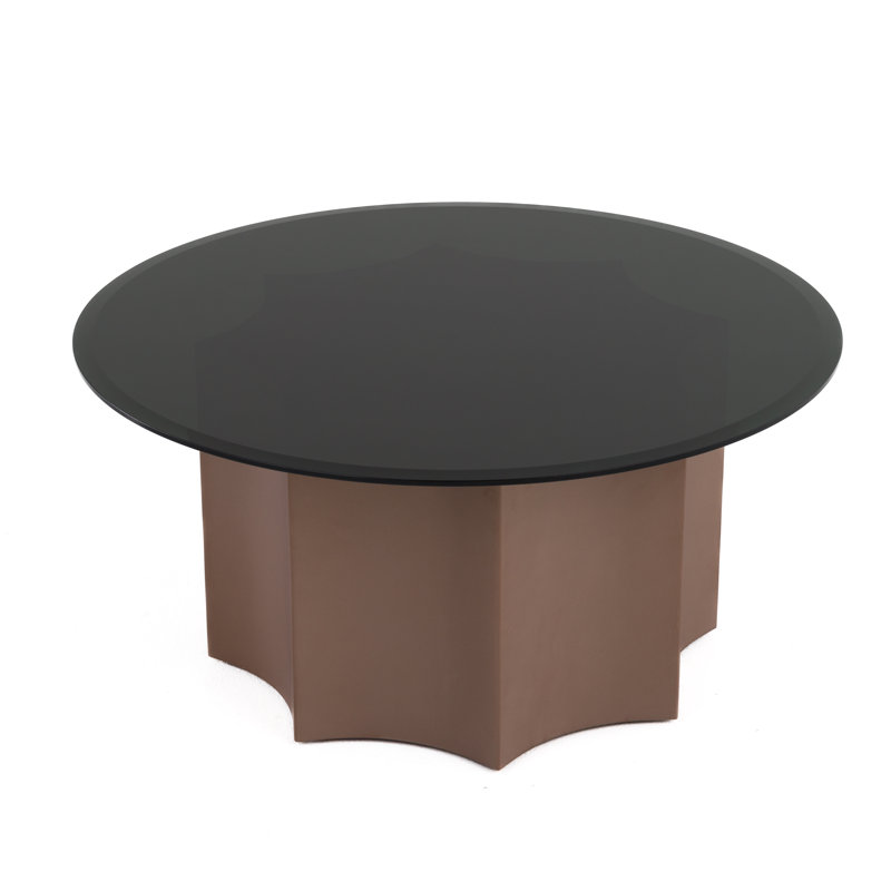 Cleon Glass Top Coffee Table, 15" H x 32" L x 32" W