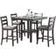 Table de salle à manger carrée classique avec finition grise et hauteur comptoir 5pc