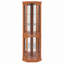 Corner Glass Cabinet Lighted Curio Cabinet Corner Display Case For Living Room, Curio Cabinet, Antique Collection, Wine,Bar Glass Storage Light Included