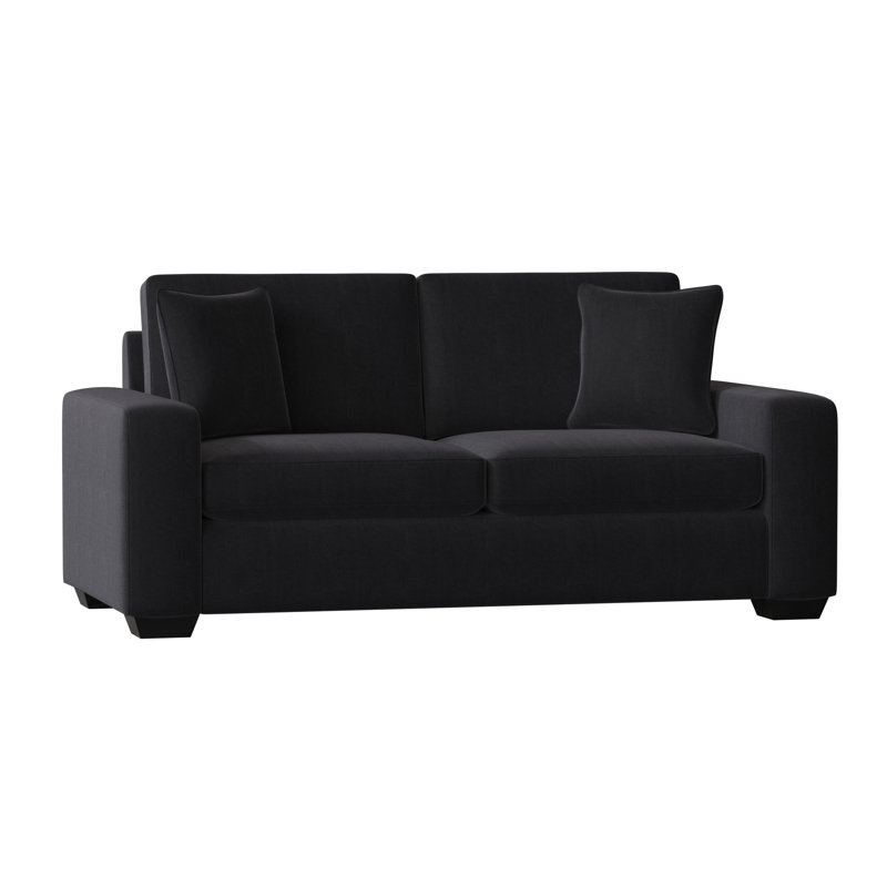 Anastase Upholstered 79'' Sofa, Espresso, Entice Navy