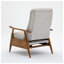 Fauteuil inclinable Tustin avec accoudoirs en bois et revêtement en tissu performant - Beige marine