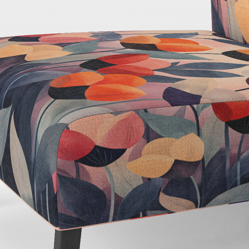 Chaise rembourrée Tulips, Pantoufle sans accoudoirs