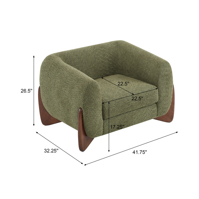 Ensemble de canapé rembourré 4 pièces Rhudine, Vert olive