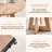 5 Pieces Round Dining Table Set for 4, 47" Wood Kitchen Table with 4 Beige Upholstered Boucle Chairs-657348984-700289890