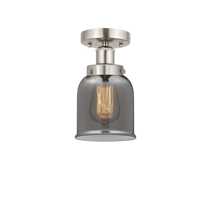 Cordaville Glass Semi Flush Mount, Dark Smoke, Brushed Satin Nickel
