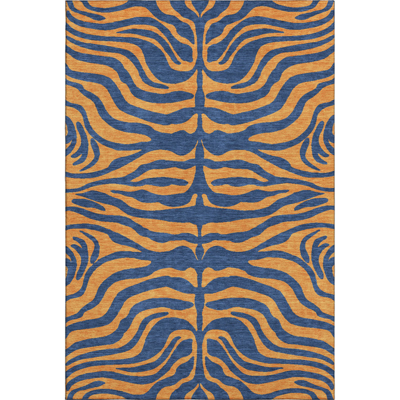 Premium Machine Washable Corum AMF1043 Animal Print Rug, Rectangle 5' x 7'6"