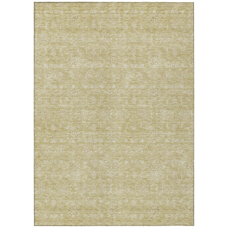 Tapis intérieur lavable floral beige / ivoire 8 'x 10' beige