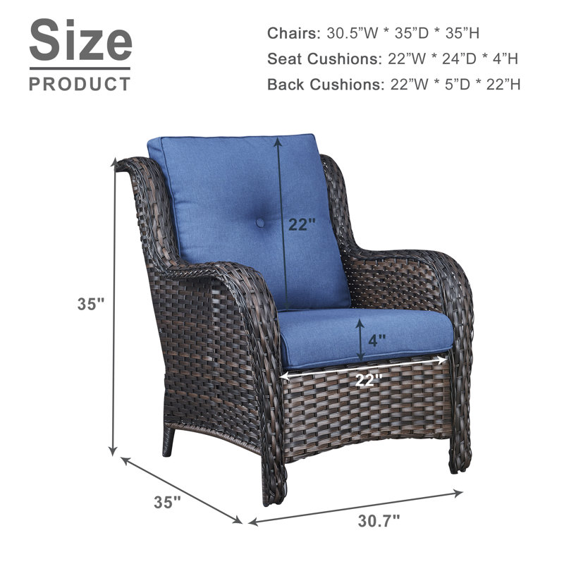 Bonia Outdoor Lounge Chair, Blue, Brown