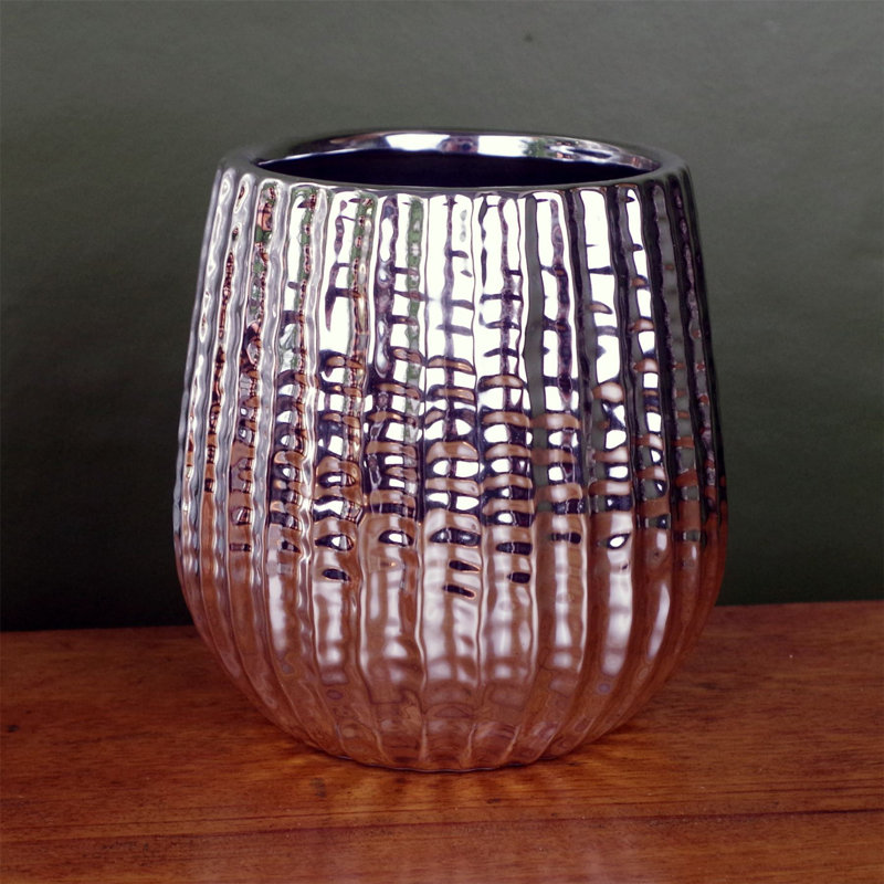 Ceramic Cachepot, Silver