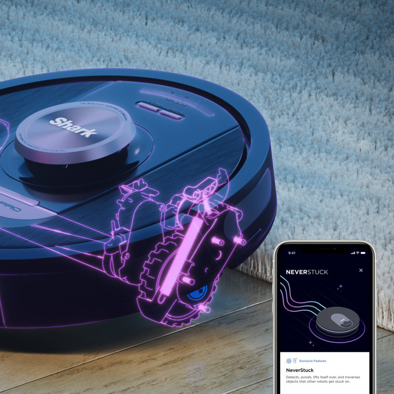 Black Cordless Bagless Robot Vacuum with HEPA Filter for Pets