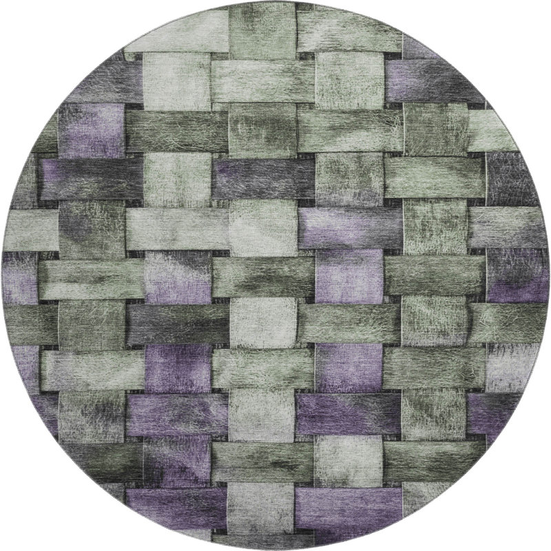 Premium Machine Washable Mouton Stripes Rug, Round 8'