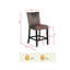 Ensemble de salle à manger à hauteur de comptoir avec table en faux marbre et chaises en velours, 4 places, noir élégant et brun